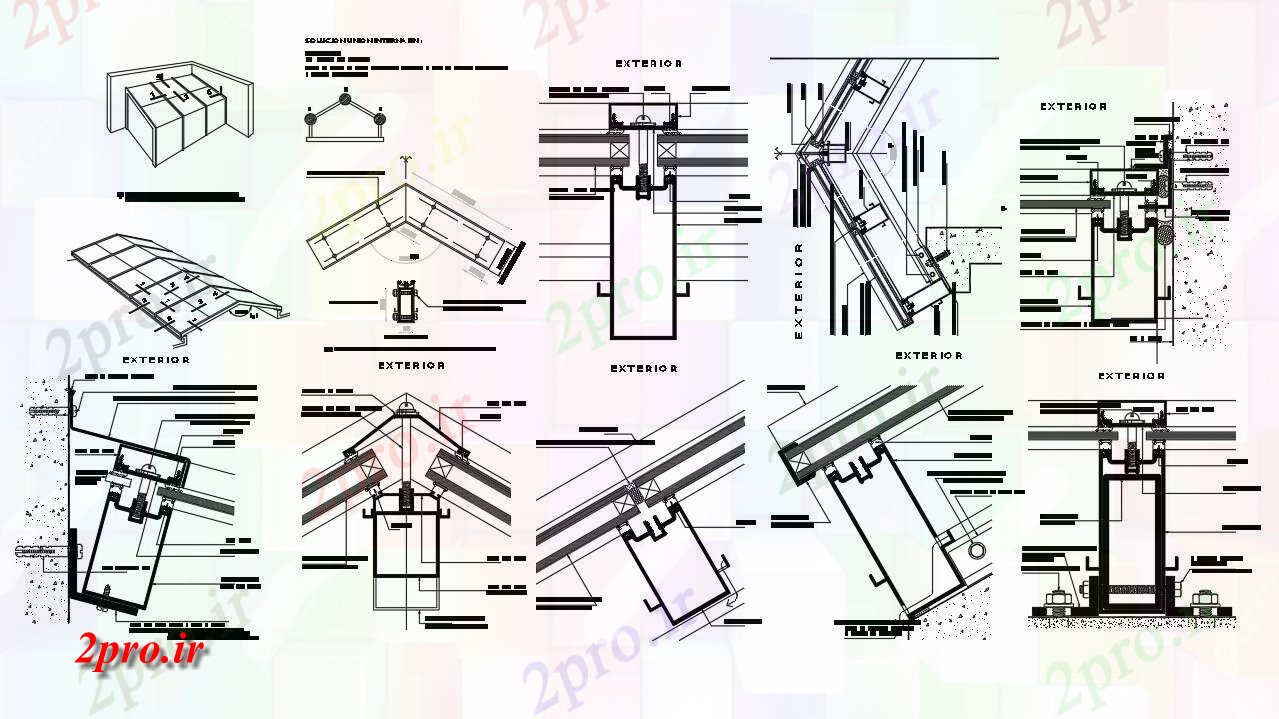 دانلود نقشه پلان مقطعی فولاد بخش سقف طراحی (کد41600)