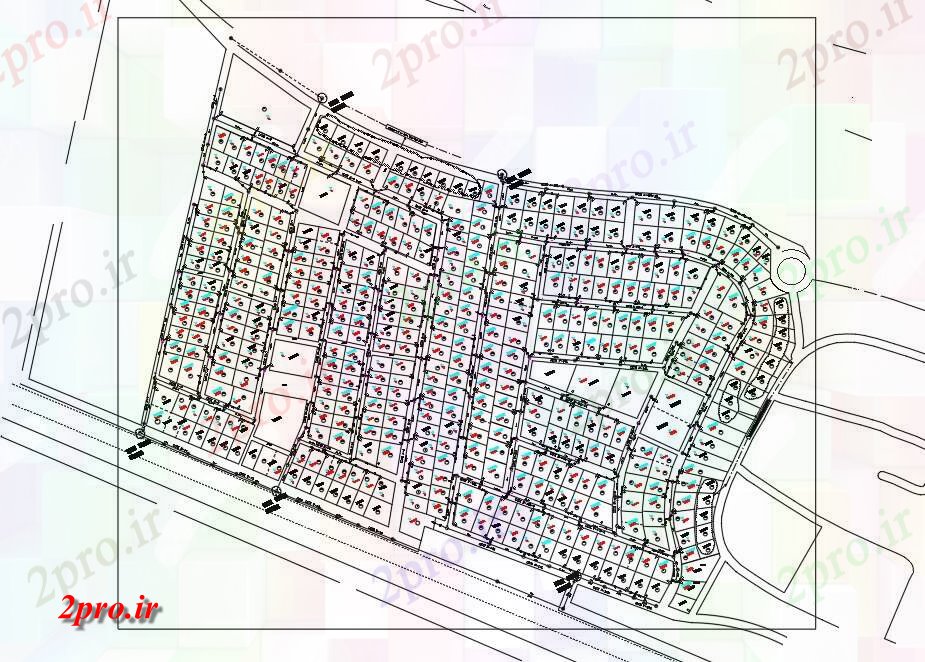 دانلود نقشه برنامه ریزی شهری جزئیات شهر سوژه متحرک از روبرو (کد41633)