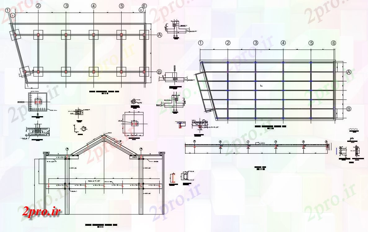 دانلود نقشه پلان مقطعی طرحی طبقه ساختار (کد41640)