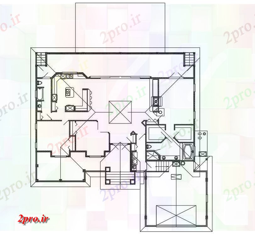 دانلود نقشه مسکونی  ، ویلایی ، آپارتمان  طرحی خانه ساده (کد41679)