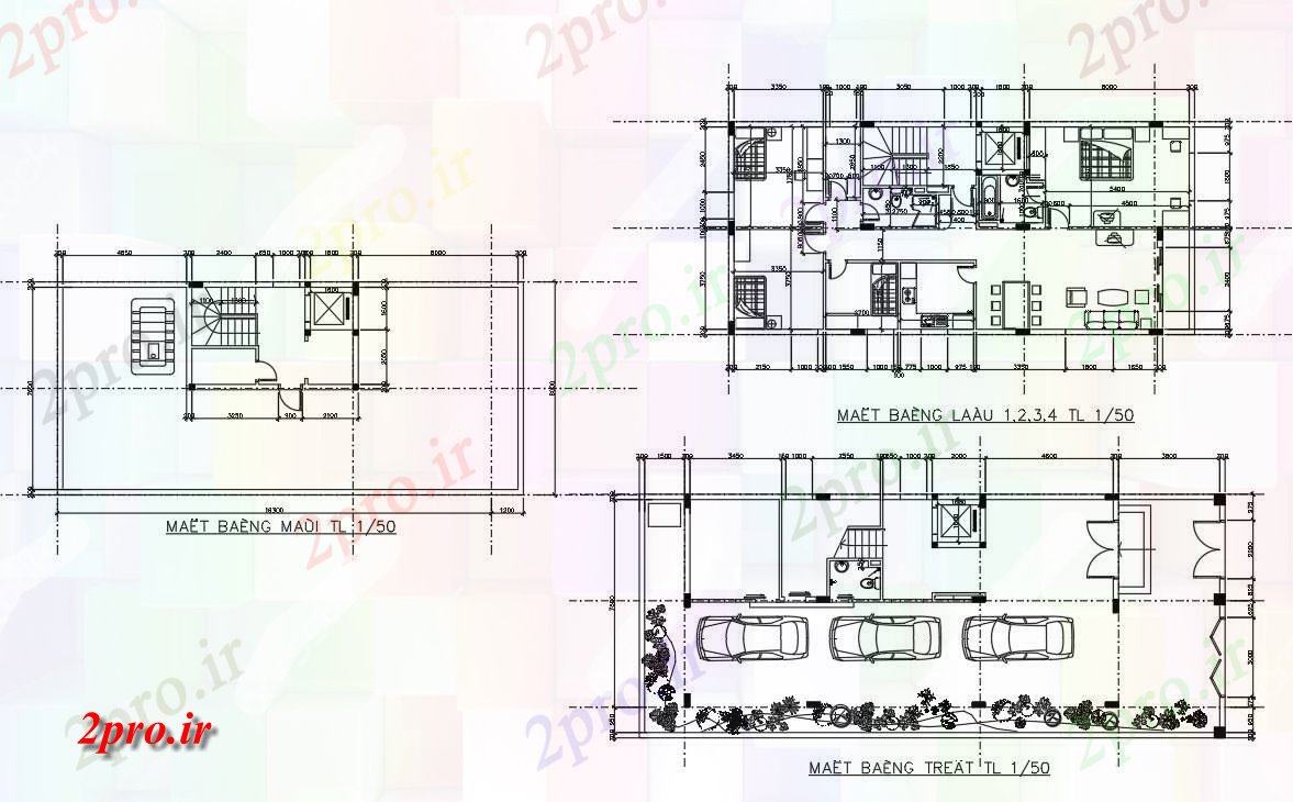 دانلود نقشه مسکونی  ، ویلایی ، آپارتمان  جزئیات طرحی خانه مدرن (کد41680)