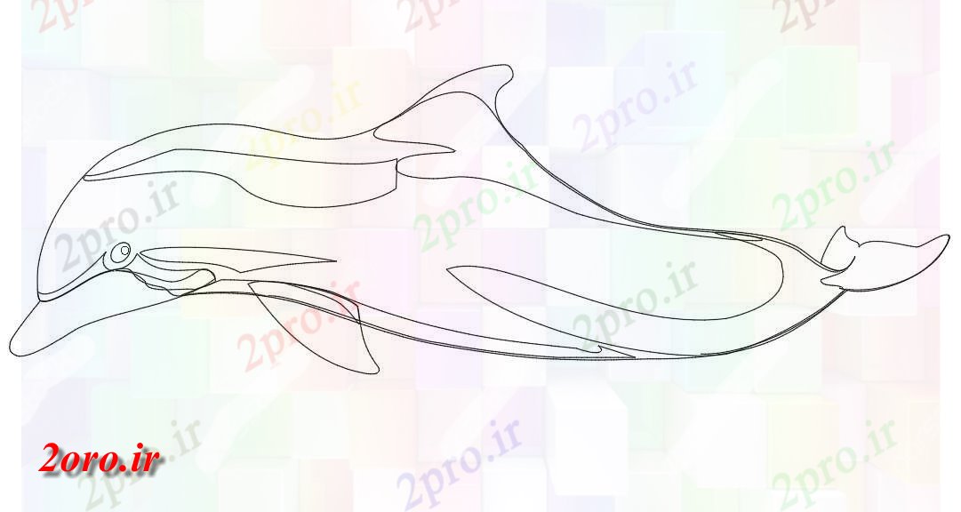 دانلود نقشه بلوک حیوانات Dolphinaw  بلوک (کد41694)