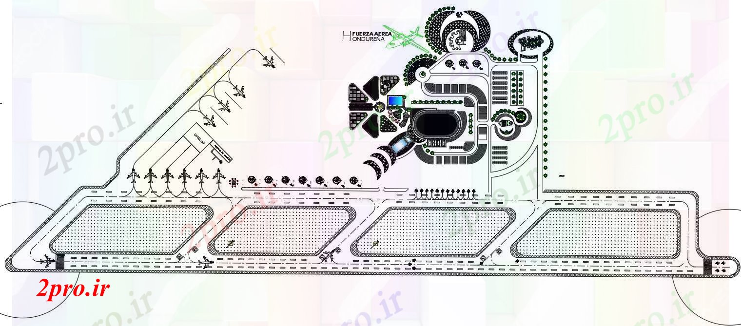 دانلود نقشه فرودگاه فرودگاه راه اجرای طراحی (کد41698)