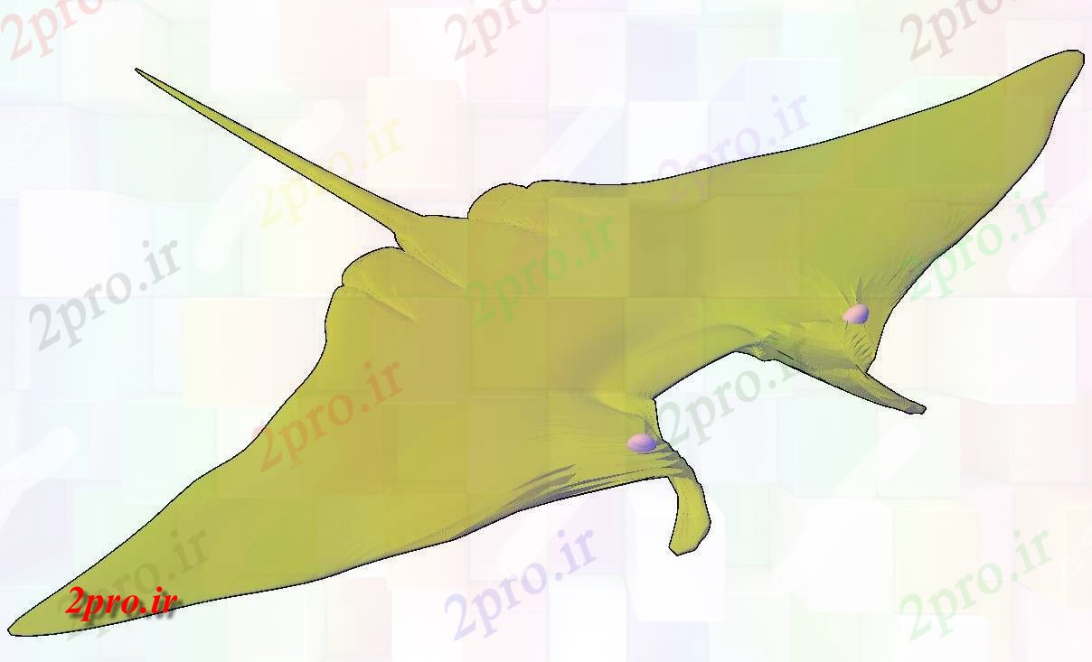 دانلود نقشه بلوک حیوانات اسکیت ماهی بلوک طراحی (کد41719)