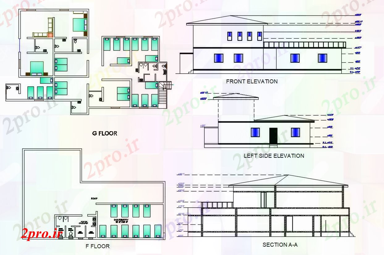 دانلود نقشه ساختمان اداری - تجاری - صنعتی کارمند مسکن (کد41854)