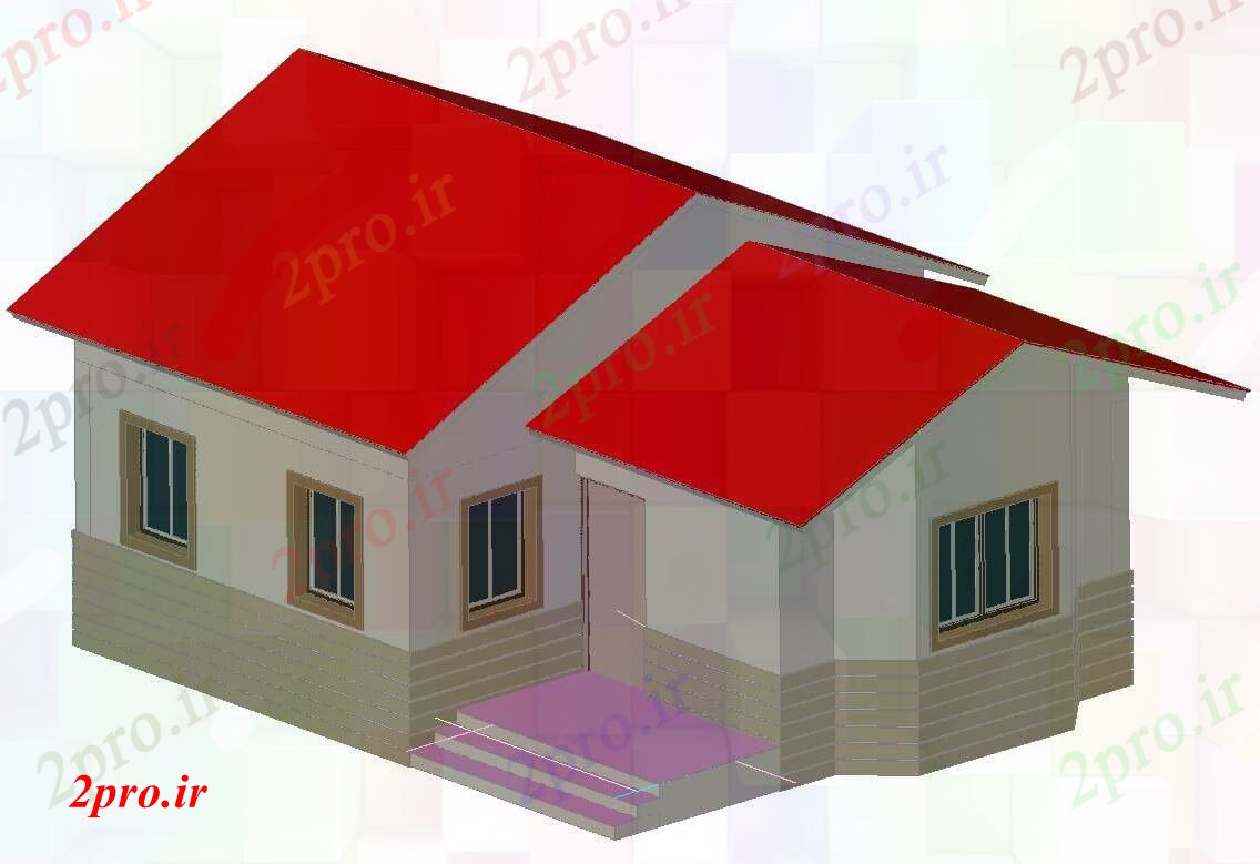 دانلود نقشه خانه های سه بعدی  ساده خانه  (کد41860)