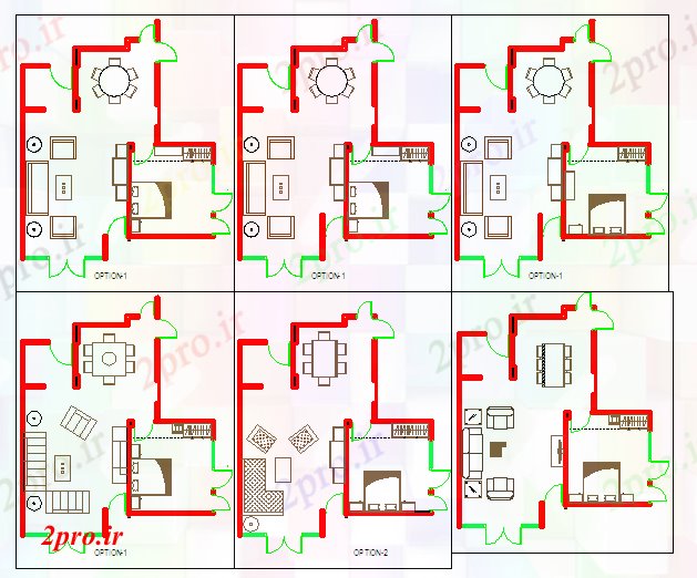 دانلود نقشه مسکونی  ، ویلایی ، آپارتمان  ساده خانه برنامه ریزی طراحی (کد42000)
