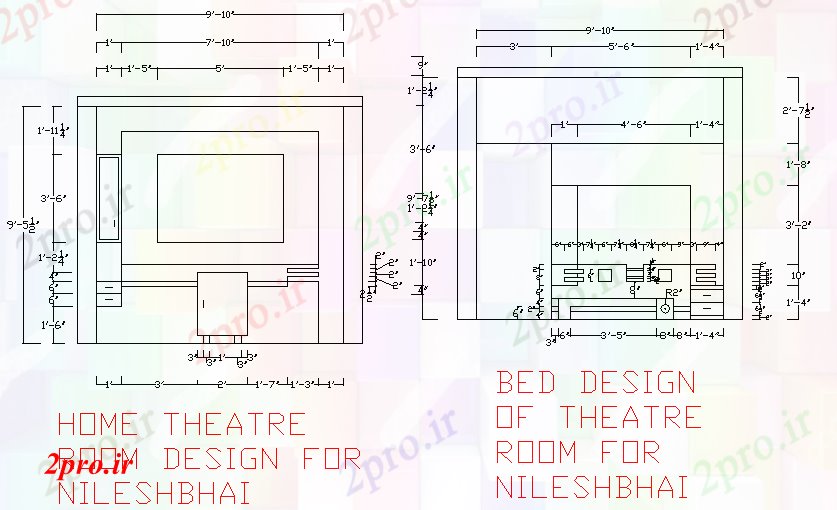 دانلود نقشه مسکونی  ، ویلایی ، آپارتمان  داخلی خانه تئاتر طراحی (کد42016)