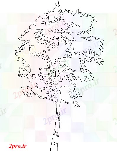 دانلود نقشه باغ جزئیات تک درخت بلوک (کد42019)