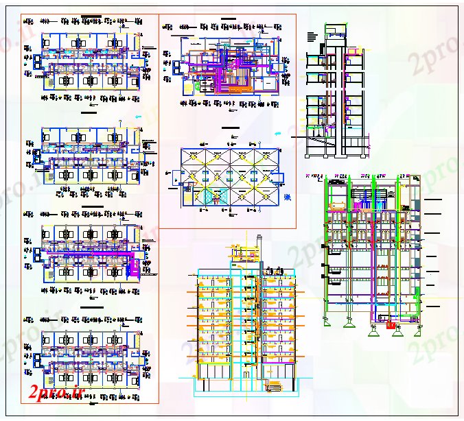 دانلود نقشه ساختمان مرتفعبلند پروژه ساختمان (کد42036)