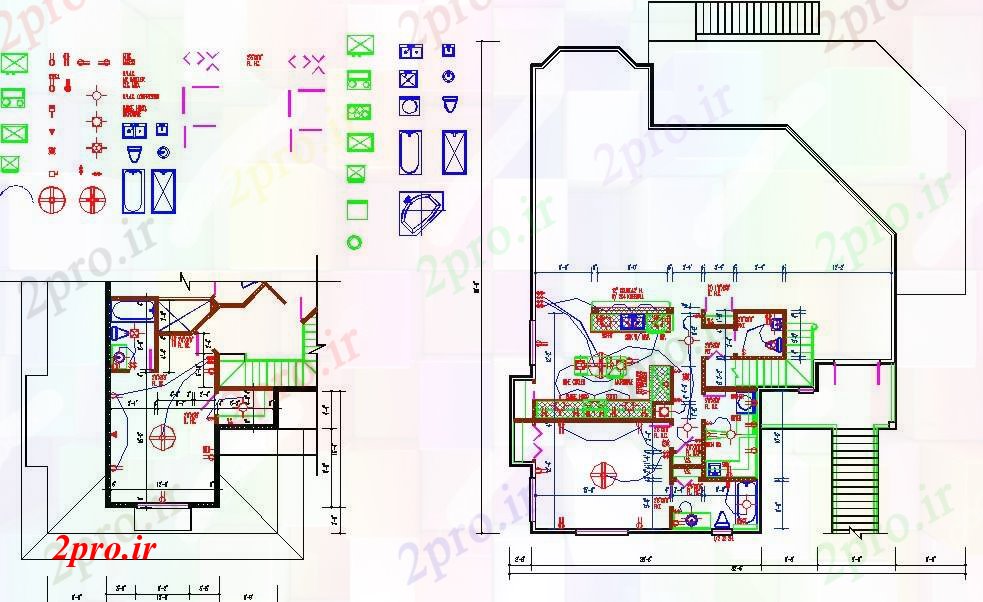 دانلود نقشه مسکونی  ، ویلایی ، آپارتمان  خانه مجموعه طرحی طبقه (کد42084)