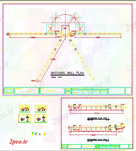 دانلود نقشه پلان مقطعی طرحی بنیاد و بخش (کد42119)