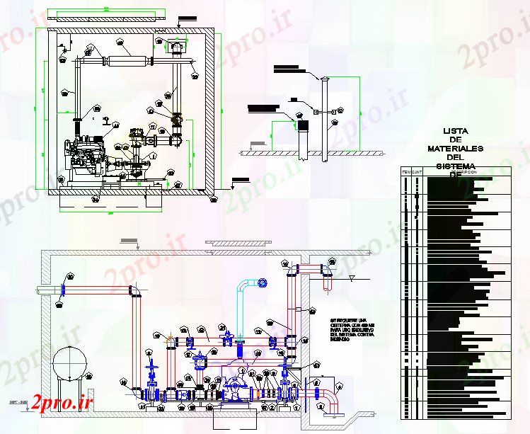 دانلود نقشه کارخانه صنعتی  ، کارگاه ایستگاه پمپاژ طراحی (کد42123)