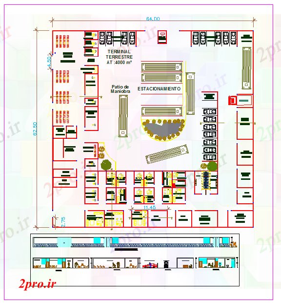 دانلود نقشه کارخانه صنعتی  ، کارگاه پروژه ترمینال زمینی (کد42148)