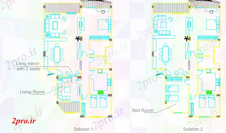 دانلود نقشه مسکونی  ، ویلایی ، آپارتمان  طراحی ساختار تخت (کد42178)