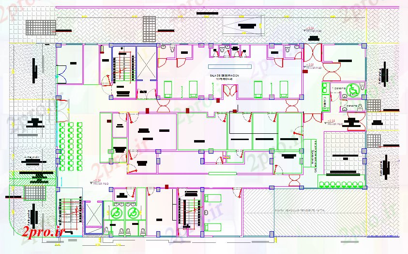 دانلود نقشه بیمارستان -  درمانگاه -  کلینیک کلینیک  دراز کردن طراحی (کد42206)