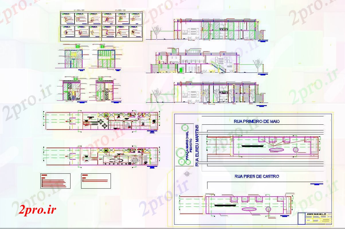دانلود نقشه ساختمان اداری - تجاری - صنعتی معماری طراحی دفتر و جزئیات (کد42215)