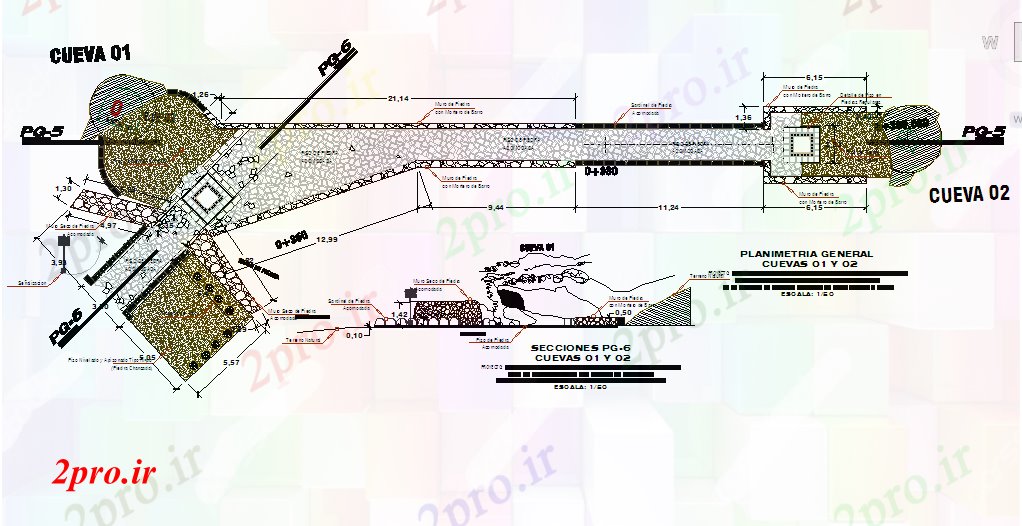 دانلود نقشه جاده و پل بتن رمپ جزئیات ساخت و ساز (کد42266)