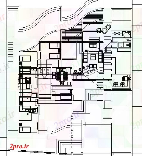 دانلود نقشه مسکونی  ، ویلایی ، آپارتمان  ساده خانه دراز کردن (کد42278)
