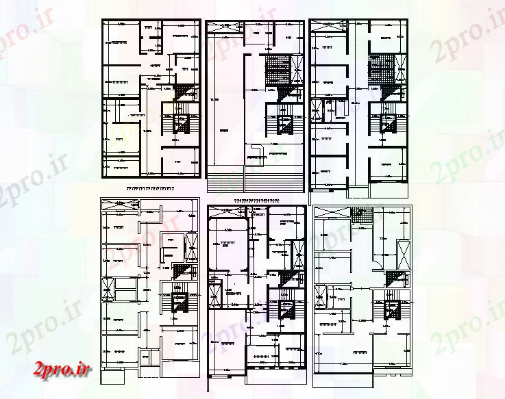دانلود نقشه مسکونی  ، ویلایی ، آپارتمان  آپارتمان خانه دراز کردن جزئیات (کد42299)