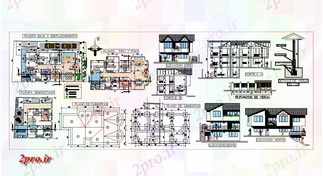 دانلود نقشه مسکونی  ، ویلایی ، آپارتمان  طراحی معماری خانه ها در  های  (کد42354)