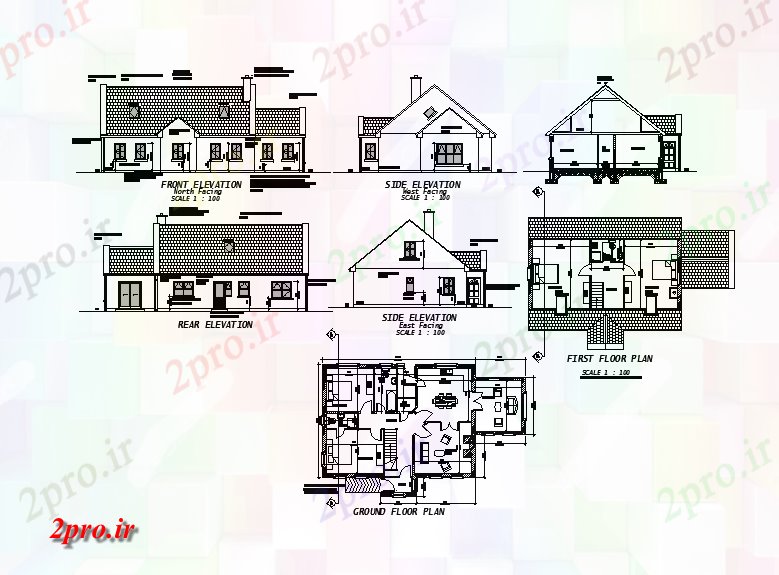 دانلود نقشه مسکونی  ، ویلایی ، آپارتمان  هند طرحی خانه کوچک (کد42422)