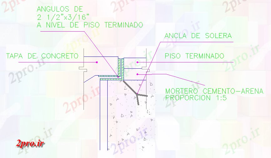 دانلود نقشه پلان مقطعی سازه بتن مسلح جزئیات پرتو (کد42484)