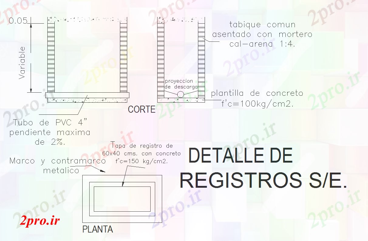 دانلود نقشه جزئیات معماری جزئیات گواهی ثبت نام لجن فاضلاب در  اتوکد (کد42493)