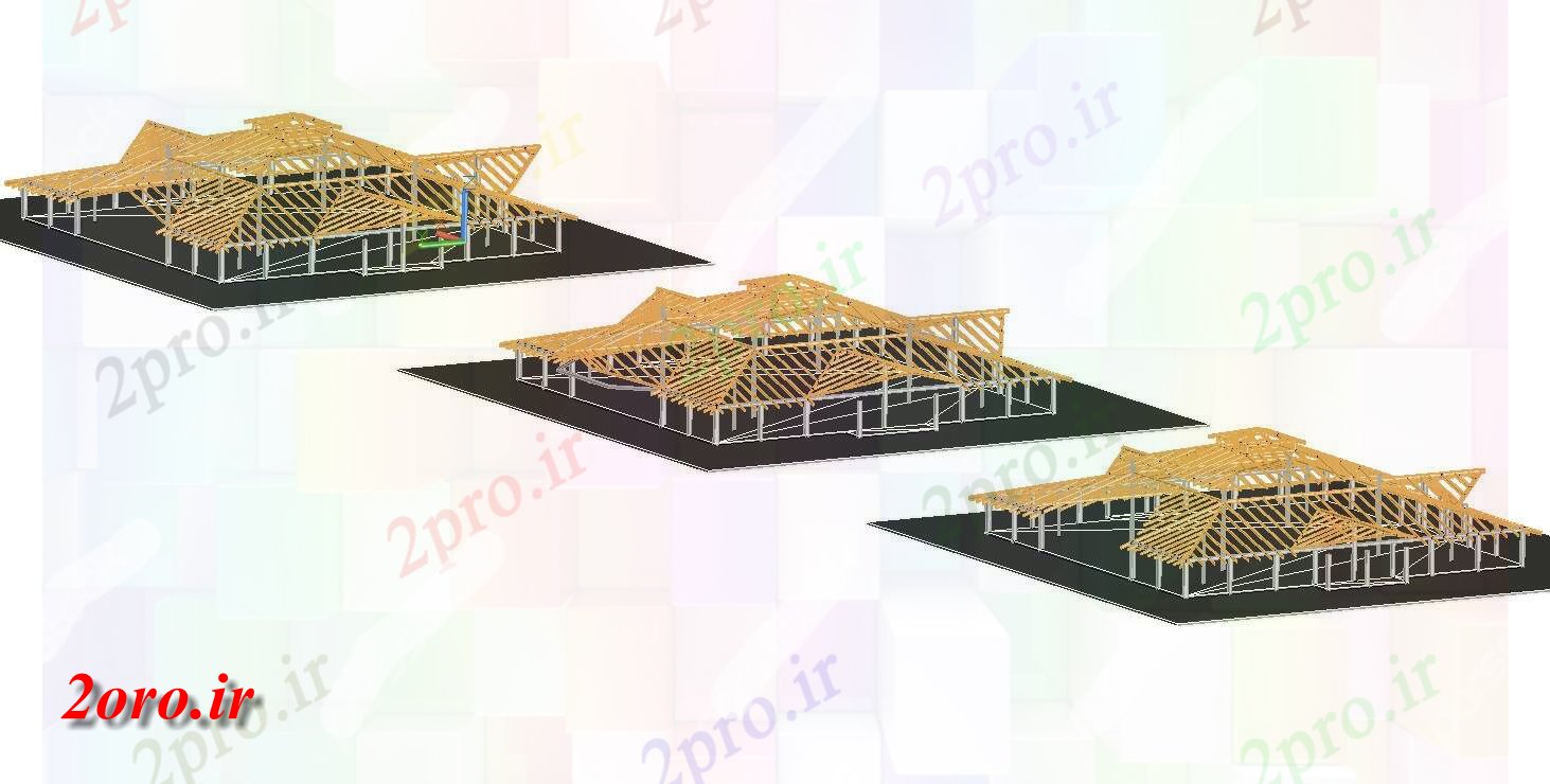 دانلود نقشه پروژه معروف طراحی های تریدی از جزئیات ساختار های چوبی خانه (کد42500)