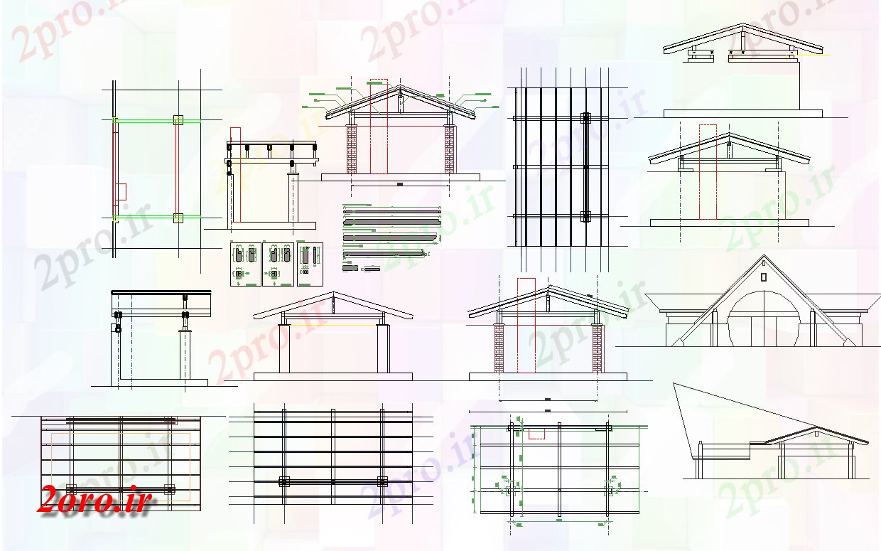 دانلود نقشه جزئیات معماری خانه تابستانی بلوک ، خانه تابستانیطراحی (کد42542)