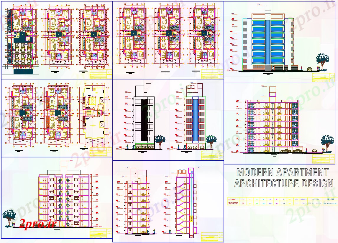 دانلود نقشه مسکونی  ، ویلایی ، آپارتمان  BHK طرحی طبقه آپارتمان   و جزئیات معماری (کد42572)