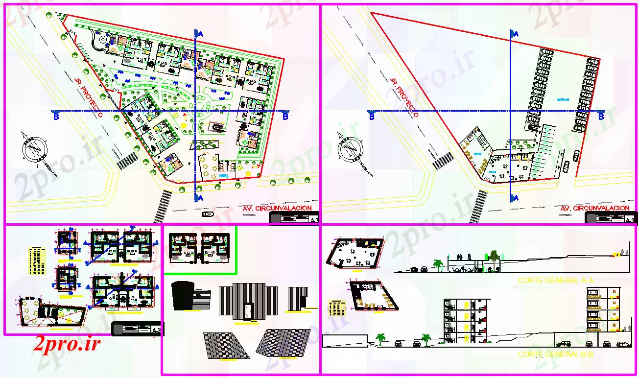 دانلود نقشه مسکونی  ، ویلایی ، آپارتمان  طراحی معماری مجتمع های مسکونی (کد42574)