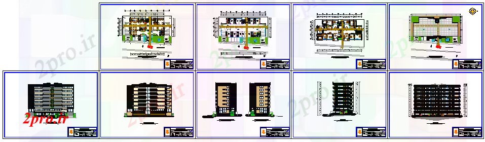دانلود نقشه ساختمان اداری - تجاری - صنعتی ساختمان اداری معماری طراحی (کد42649)