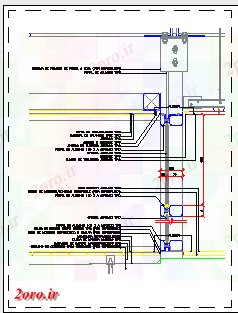 دانلود نقشه جزئیات ساختار دیوار پرده جزئیات طراحی (کد42650)