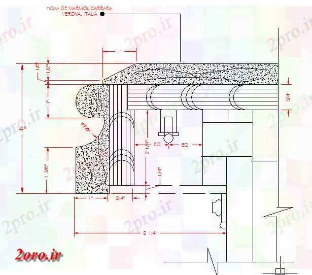 دانلود نقشه داخلی خانه پوشش سنگ مرمر (کد42688)