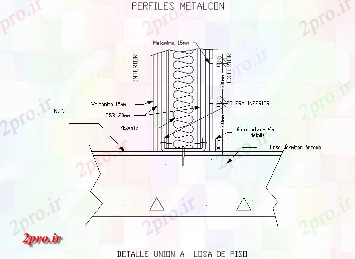 دانلود نقشه جزئیات ساخت و ساز Metalcon سیستم سازنده (کد42702)