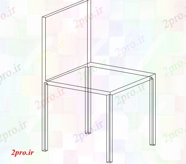 دانلود نقشه بلوک میز و صندلی تریدی از یک صندلی (1) (کد42797)