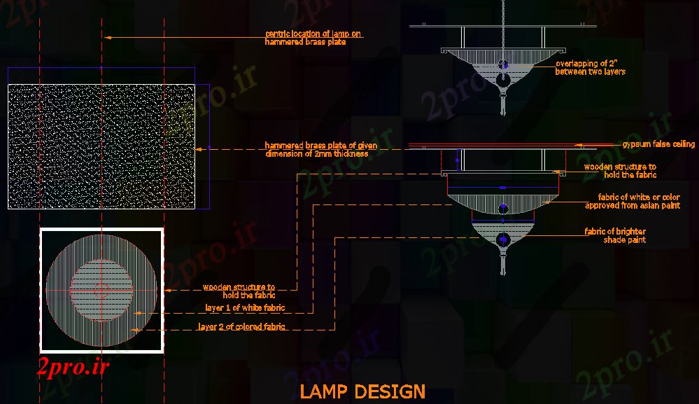 دانلود نقشه طراحی داخلی لامپ طراحی (کد42808)