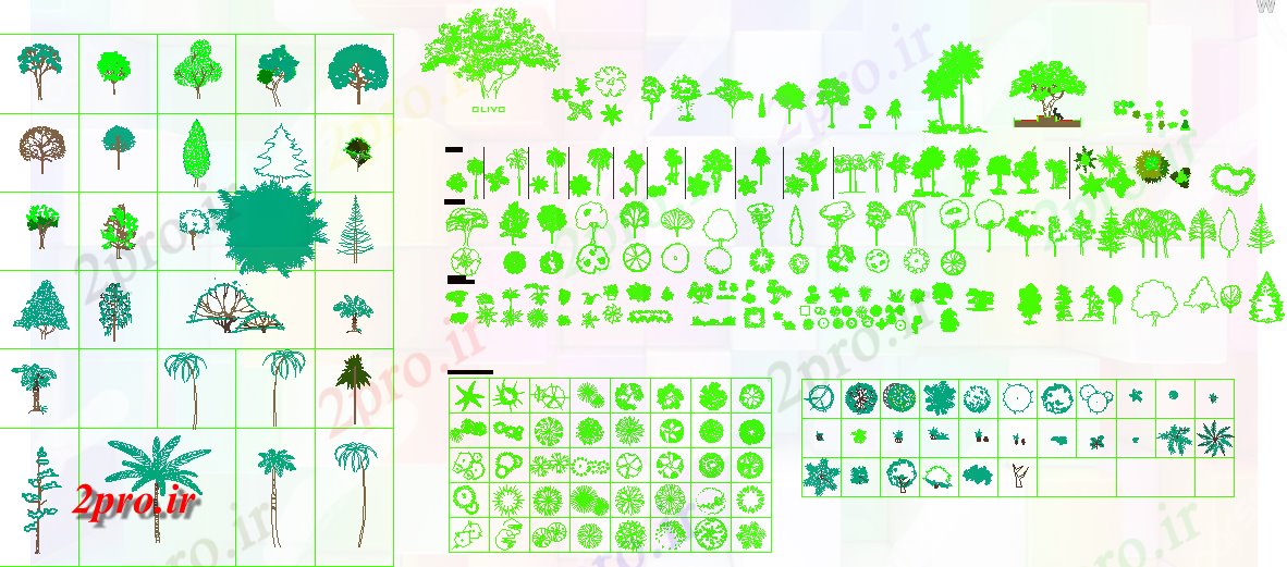 دانلود نقشه باغ بلوک های گیاهی باغ  (کد42849)