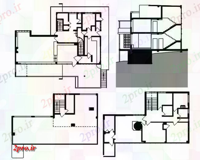 دانلود نقشه مسکونی  ، ویلایی ، آپارتمان  طرحی خانه خورشید (کد42910)