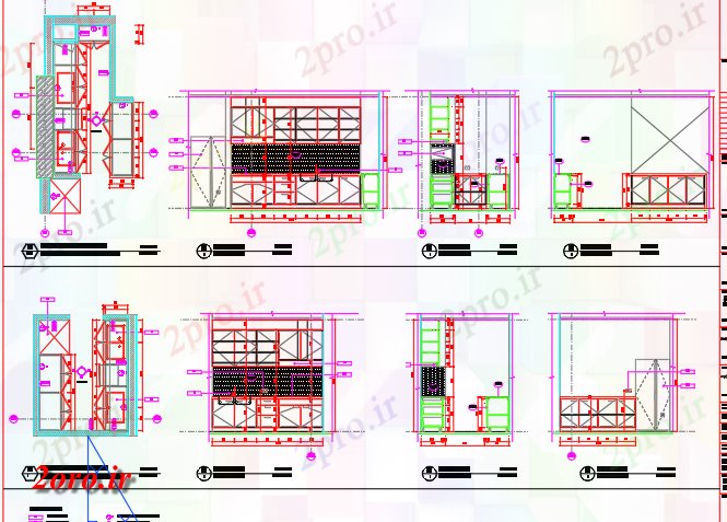 دانلود نقشه آشپزخانه طرحی ها و نماات ساختمان آشپزخانه B (کد42916)