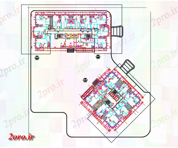 دانلود نقشه جزئیات ساخت و ساز برج جزئیات جلو (کد42918)