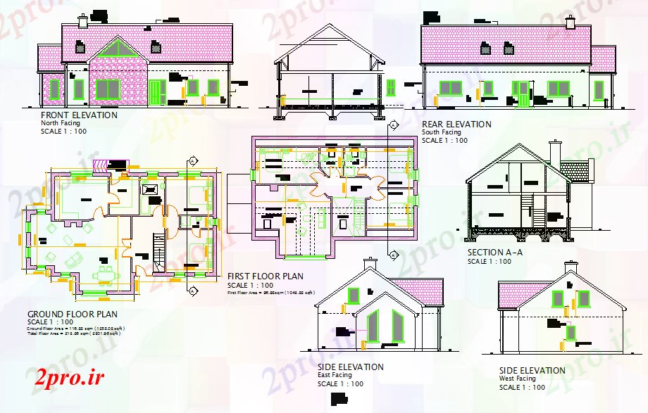 دانلود نقشه مسکونی  ، ویلایی ، آپارتمان  برنامه ریزی خانه (کد42959)