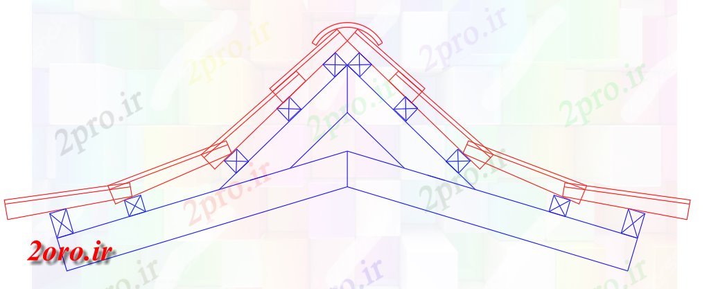 دانلود نقشه جزئیات ساخت و ساز جزئیات سقف چینی (کد43005)