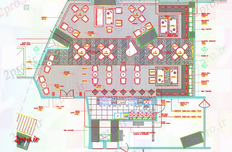 دانلود نقشه ساختمان اداری - تجاری - صنعتی طرحی مبلمان از یک دفتر (کد43031)