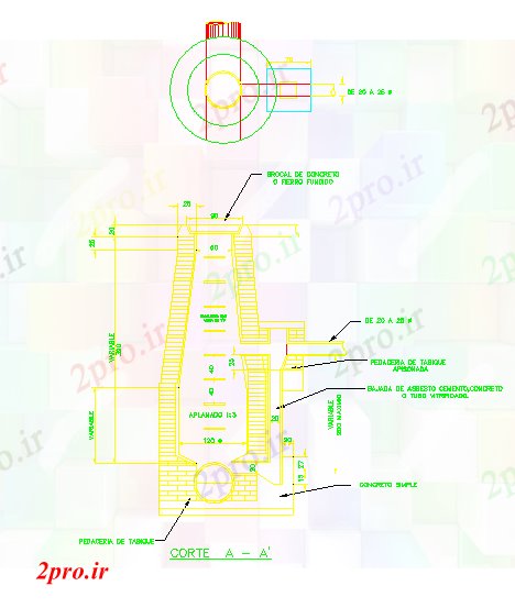 دانلود نقشه جزئیات ساخت و ساز زهکشی جزئیات در چاه سوراخ مرد (کد43077)