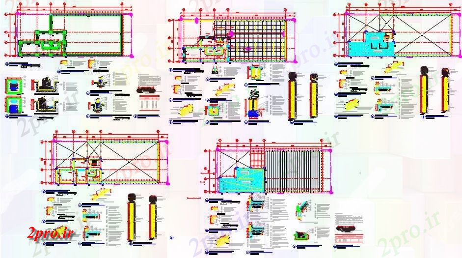 دانلود نقشه جزئیات ساختار کارگاه مکانیکی طراحی سازه (کد43111)
