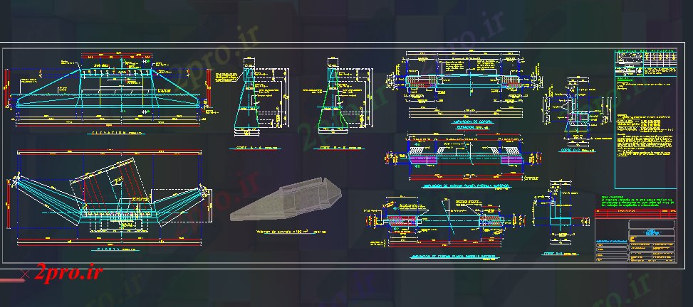 دانلود نقشه جزئیات ساخت و ساز جزئیات پل (کد43134)