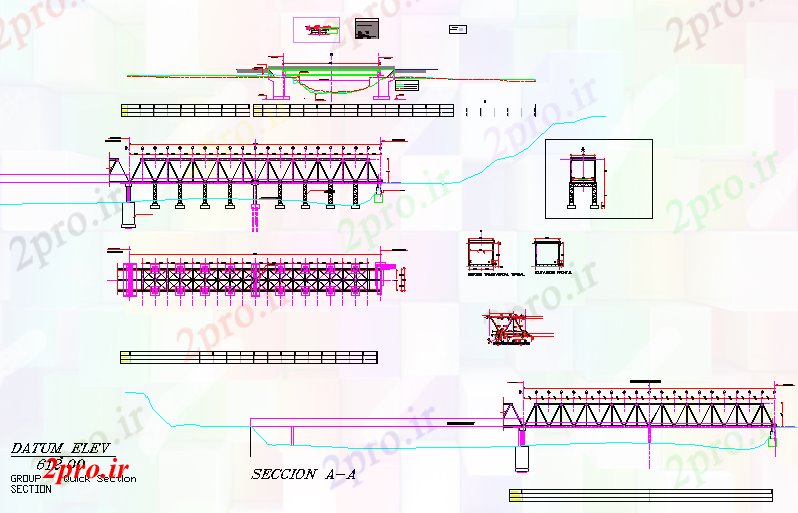 دانلود نقشه جزئیات ساخت و ساز پل تقویت (کد43138)