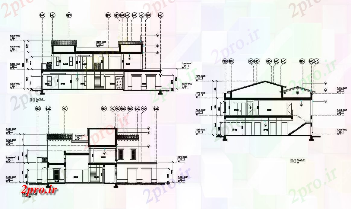 دانلود نقشه  خانه مسکونی ، ویلاجزئیات خانه (کد43219)